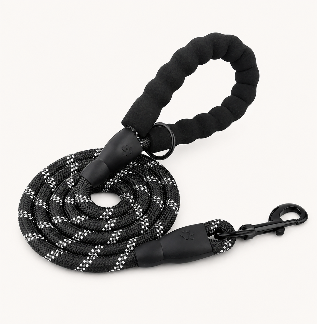black rope lead